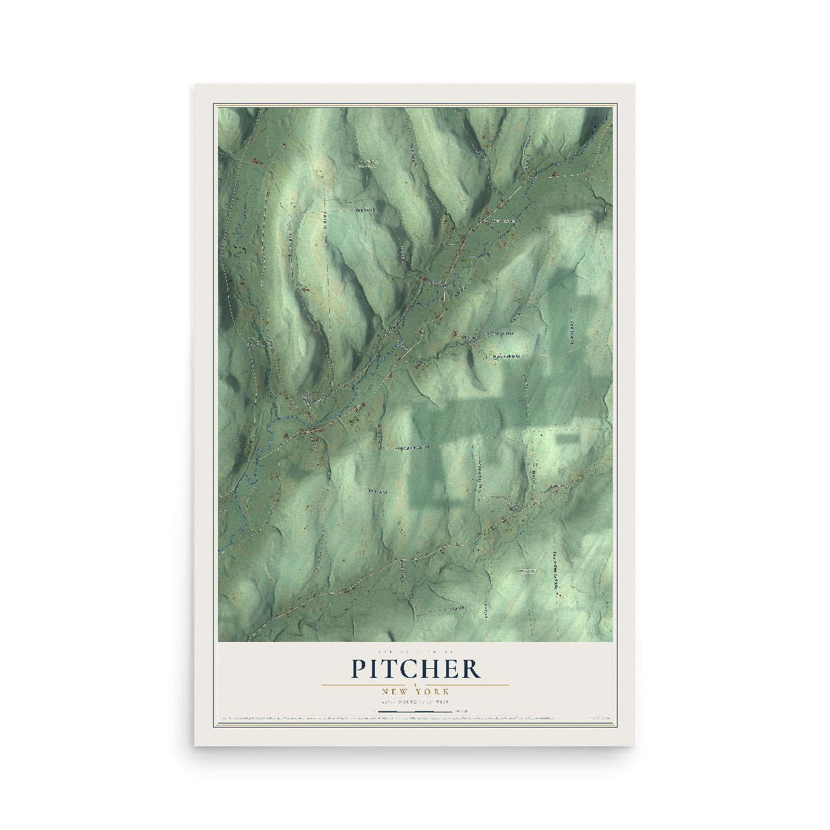 Pitcher, New York map print, 12" x 18" Archival Matte Print mockup