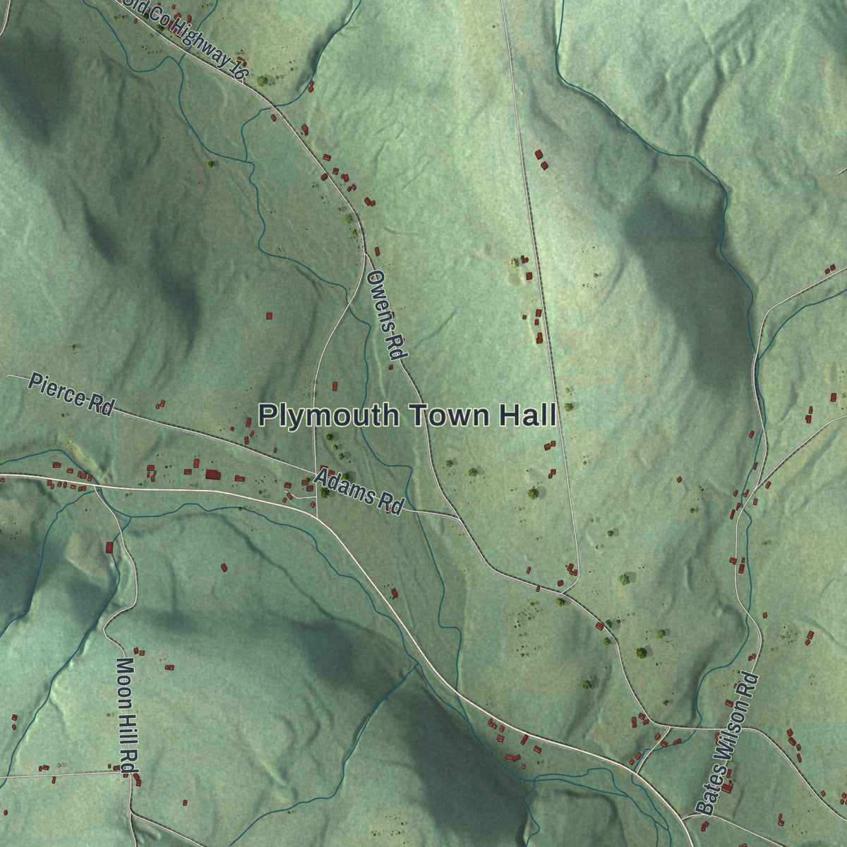 Close-up 2 of the Plymouth, New York map artwork