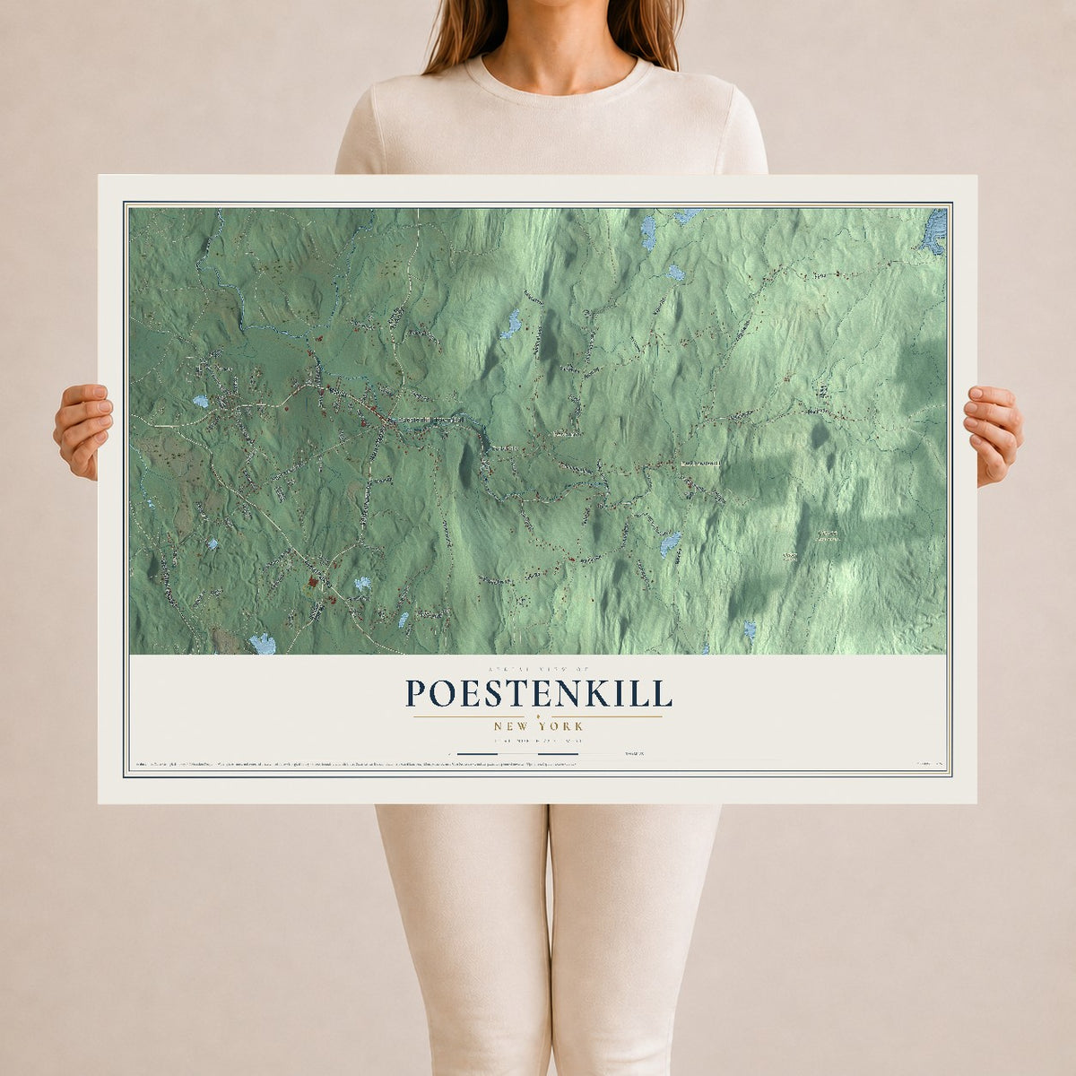Poestenkill, New York map print, 24" x 36" Archival Matte Print mockup