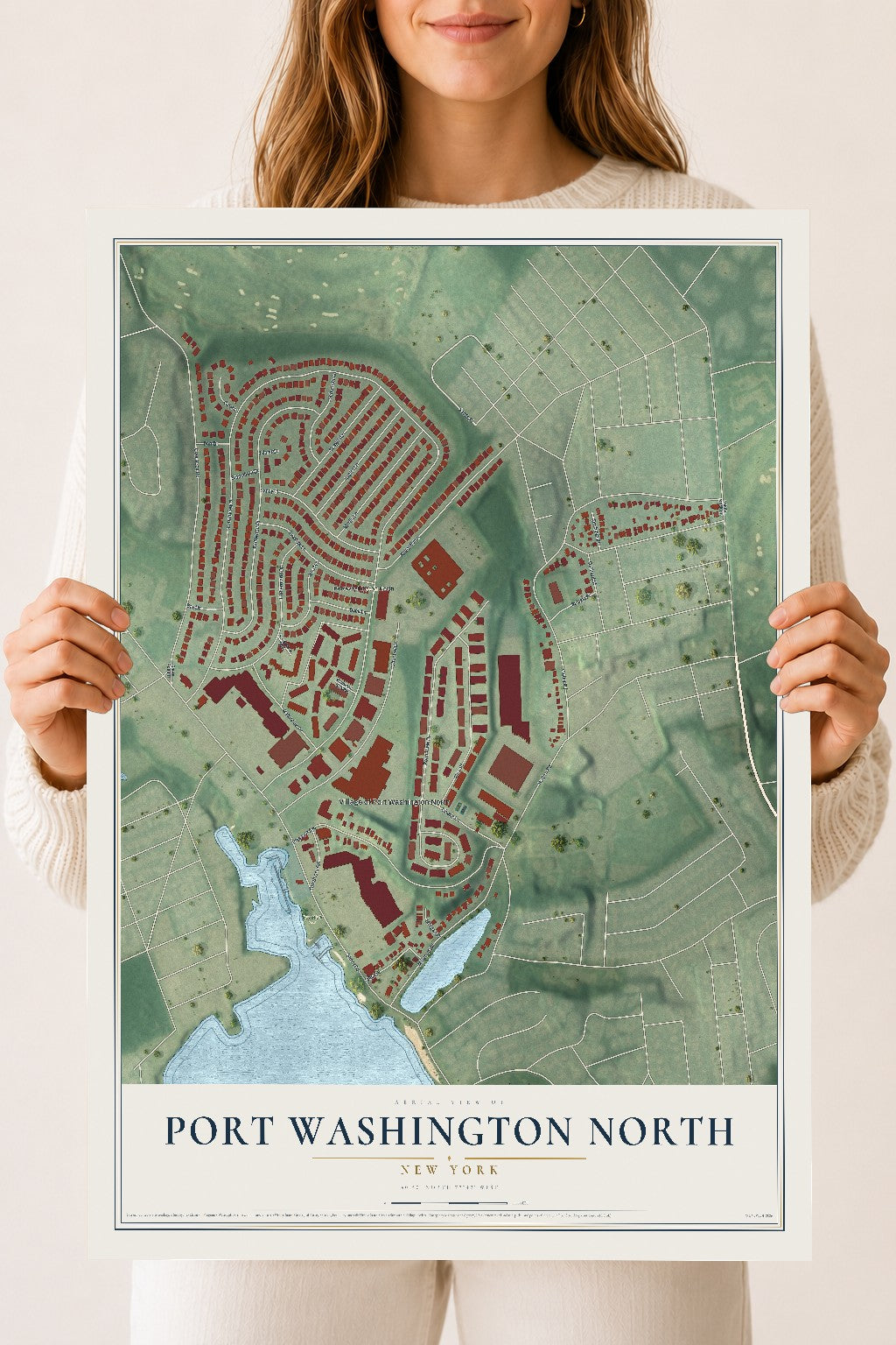 Port Washington North, New York map print, 18" x 24" Archival Matte Print mockup
