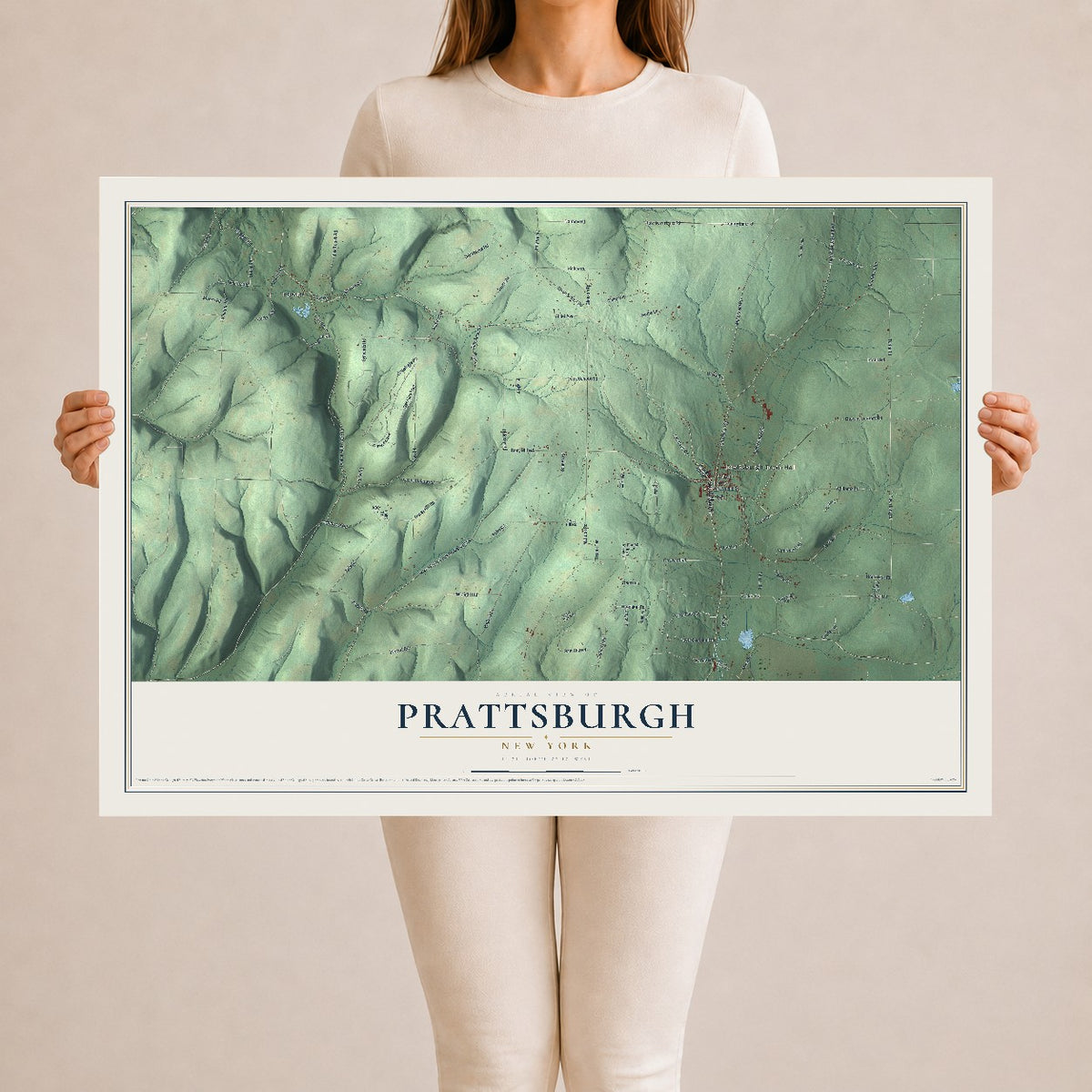 Prattsburgh, New York map print, 24" x 36" Archival Matte Print mockup