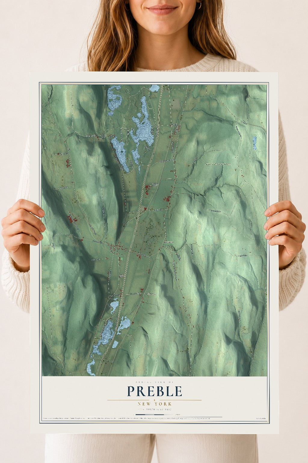 Preble, New York map print, 18" x 24" Archival Matte Print mockup