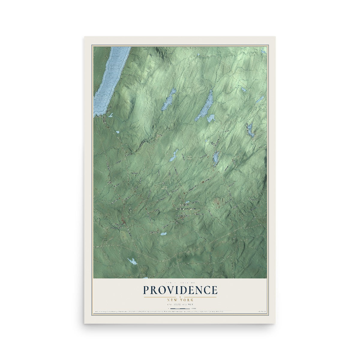 Providence, New York map print, 12" x 18" Archival Matte Print mockup
