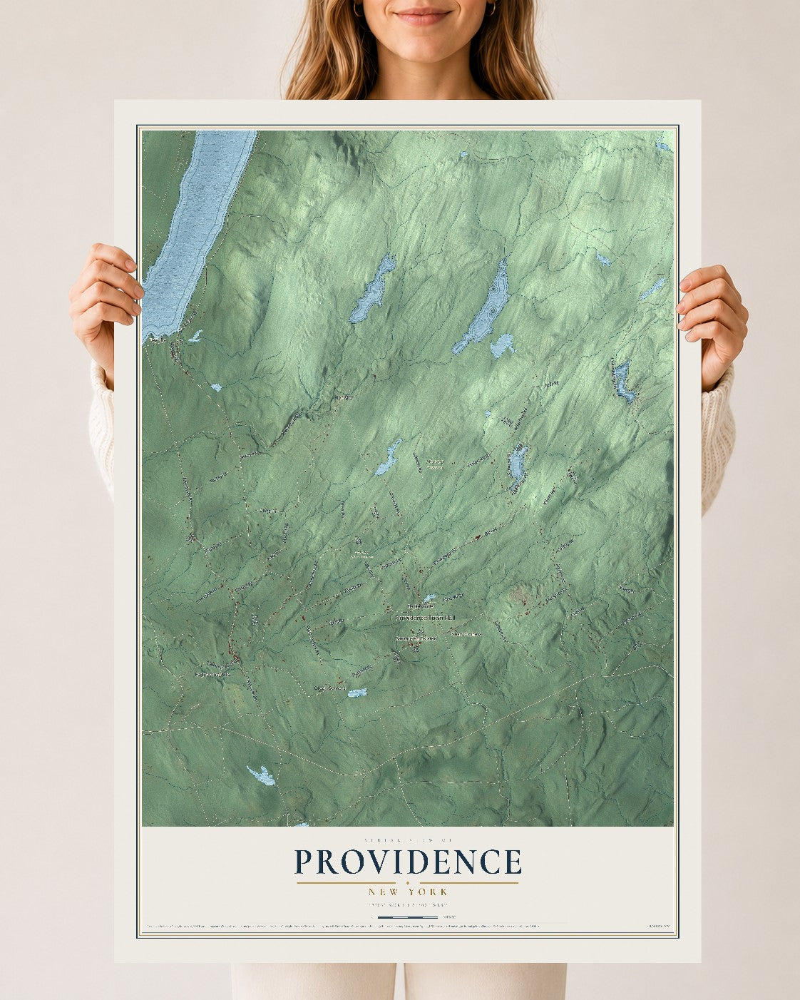 Providence, New York map print, 24" x 36" Archival Matte Print mockup