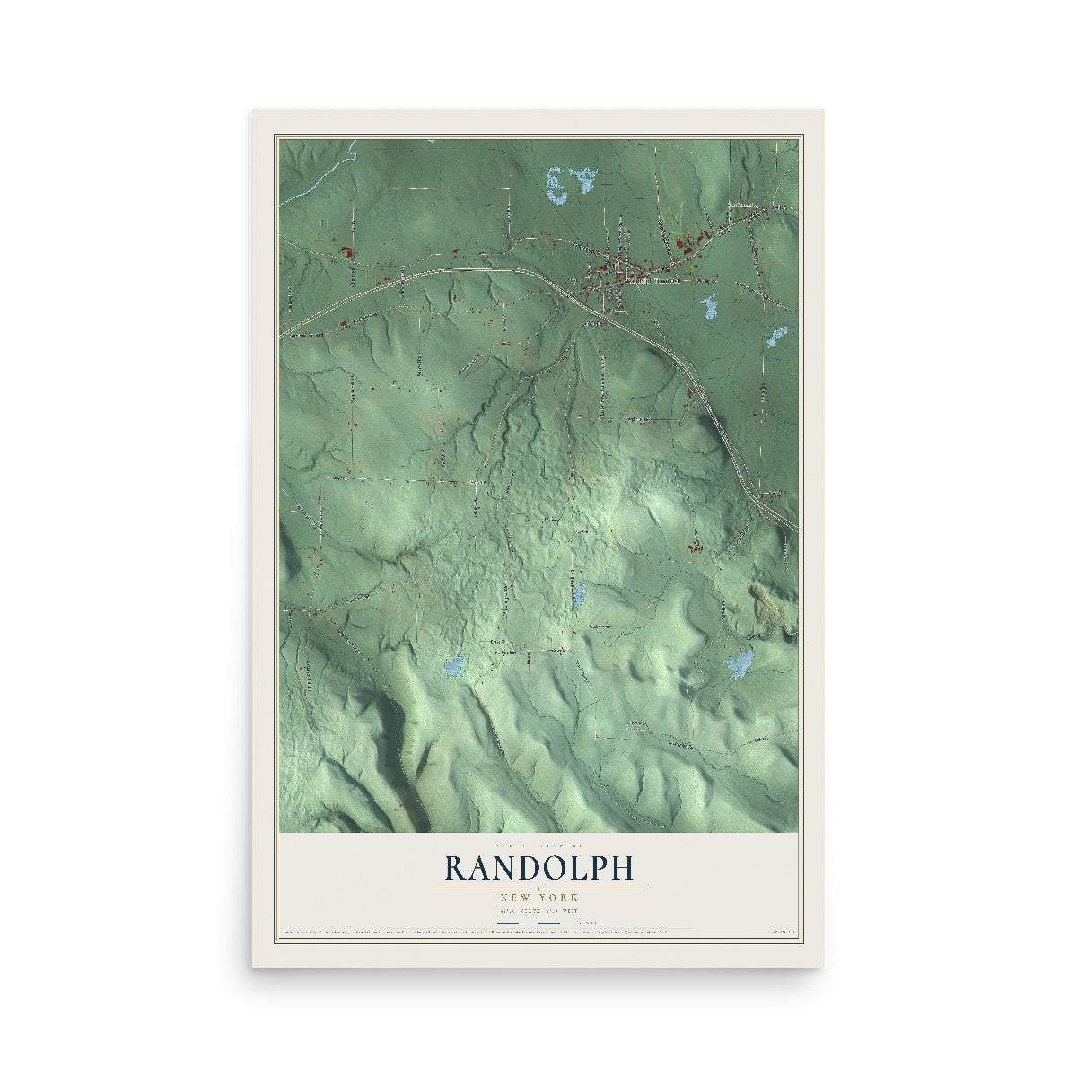 Randolph, New York map print, 12" x 18" Archival Matte Print mockup