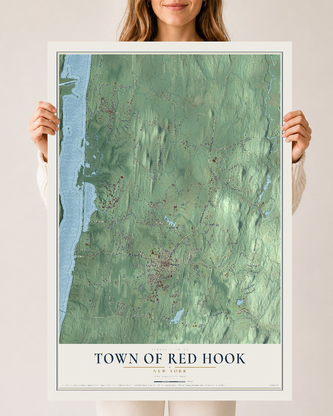 Red Hook, New York map print, 24" x 36" Archival Matte Print mockup