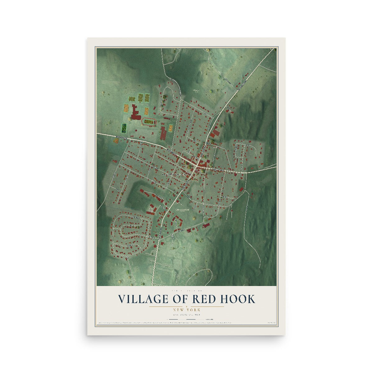 Red Hook, New York map print, 12" x 18" Archival Matte Print mockup