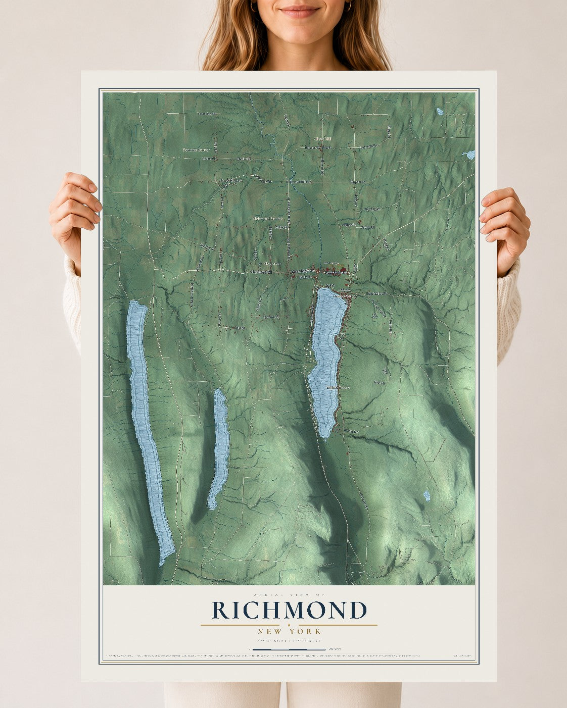 Richmond, New York map print, 24" x 36" Archival Matte Print mockup