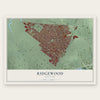 Ridgewood, New York map print, the full design