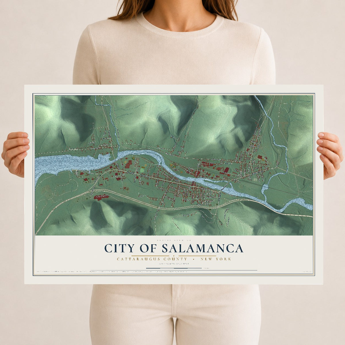 Map of the City of Salamanca, Cattaraugus County, New York, 12 x 18 inch unframed archival matte print