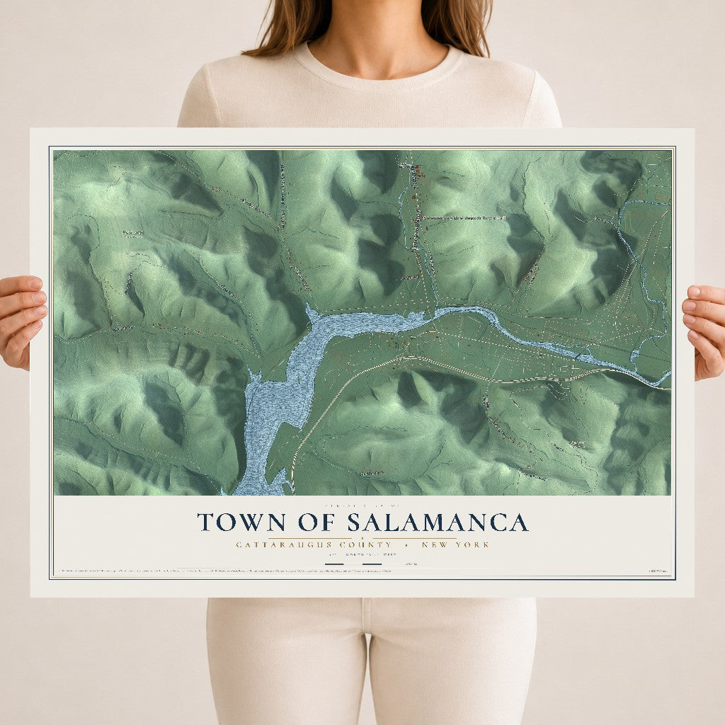 Salamanca, New York map print, 18" x 24" Archival Matte Print mockup