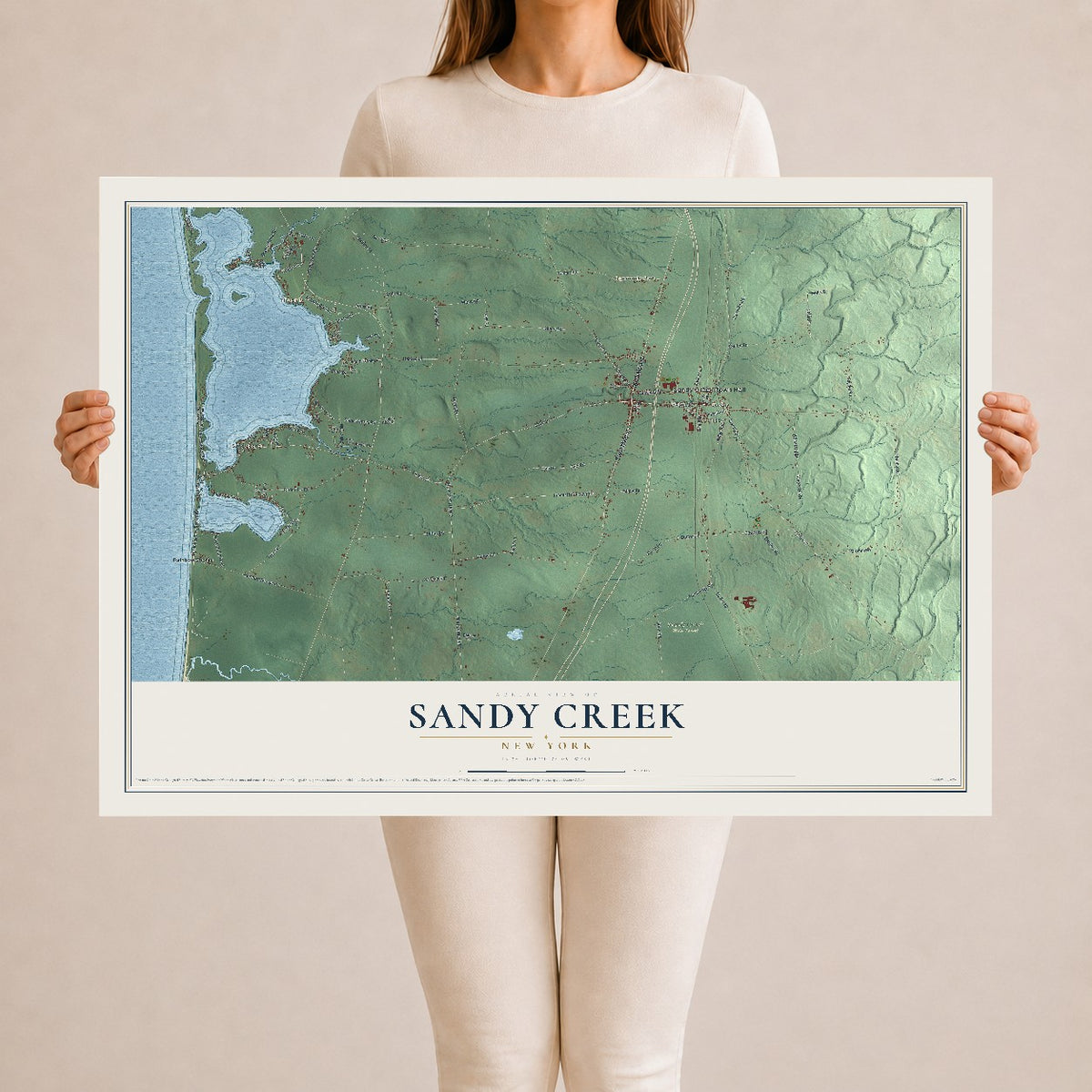 Sandy Creek, New York map print, 24" x 36" Archival Matte Print mockup