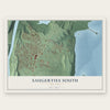 Saugerties South, New York map print, the full design
