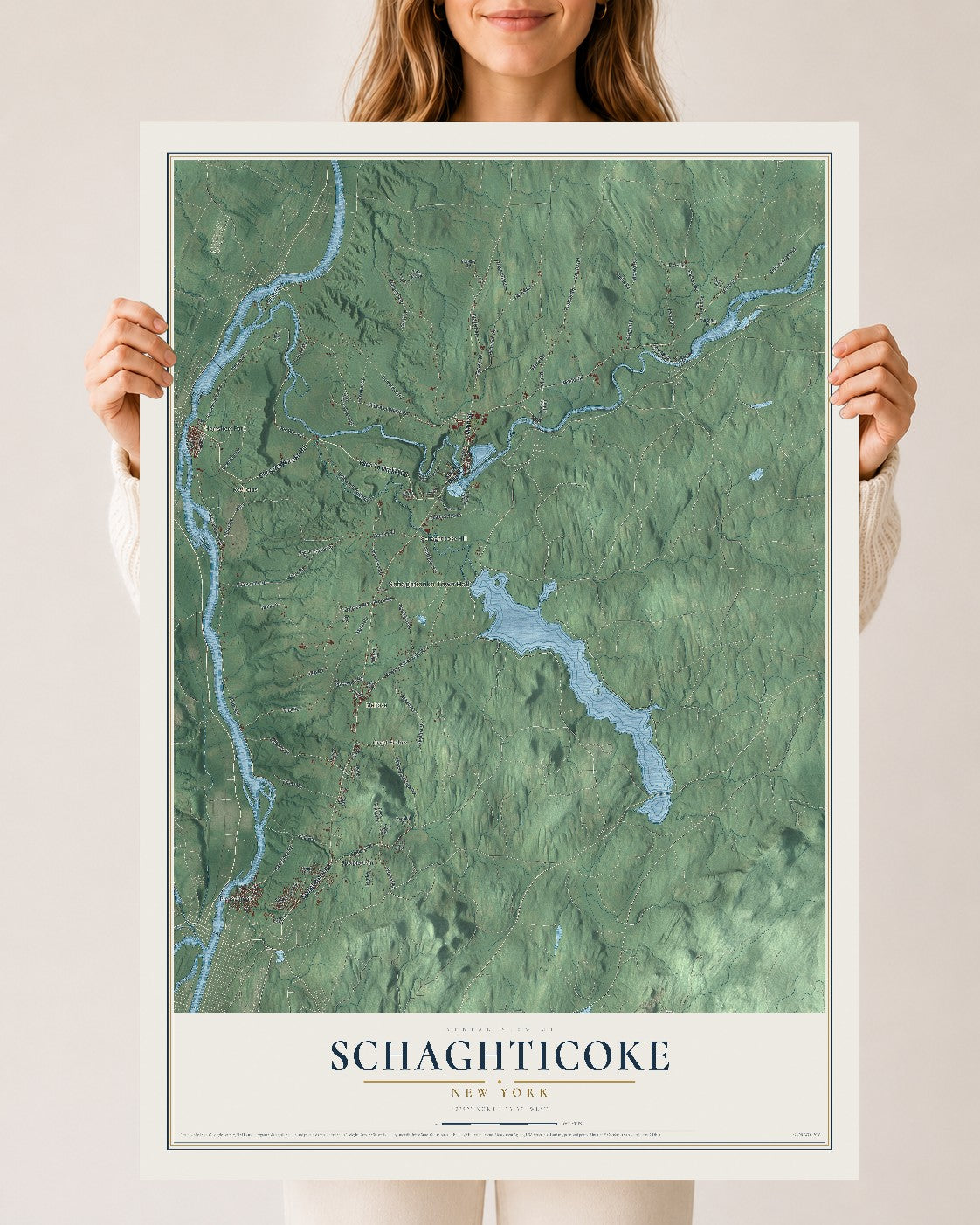 Schaghticoke, New York map print, 24" x 36" Archival Matte Print mockup