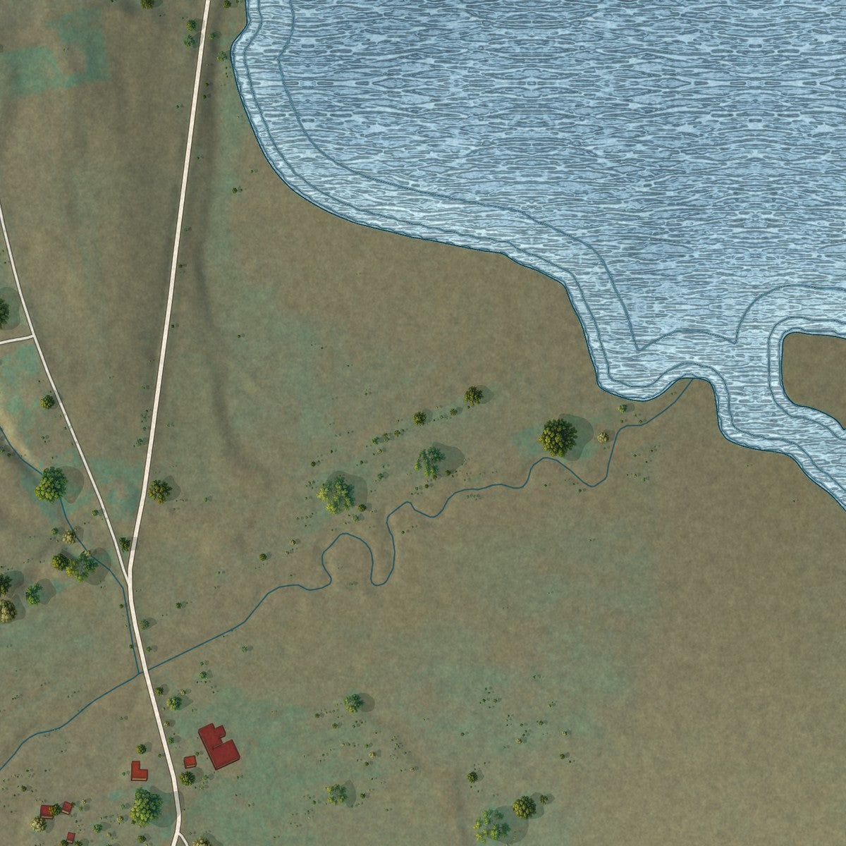 Close-up of the map of Schuyler Lake, New York print showing street and building detail