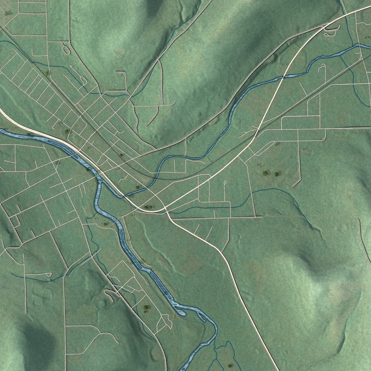 Close-up 1 of the Scio, New York map artwork