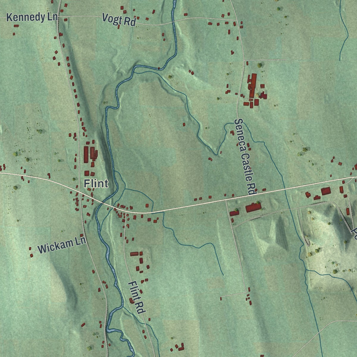 Close-up 1 of the Seneca, New York map artwork