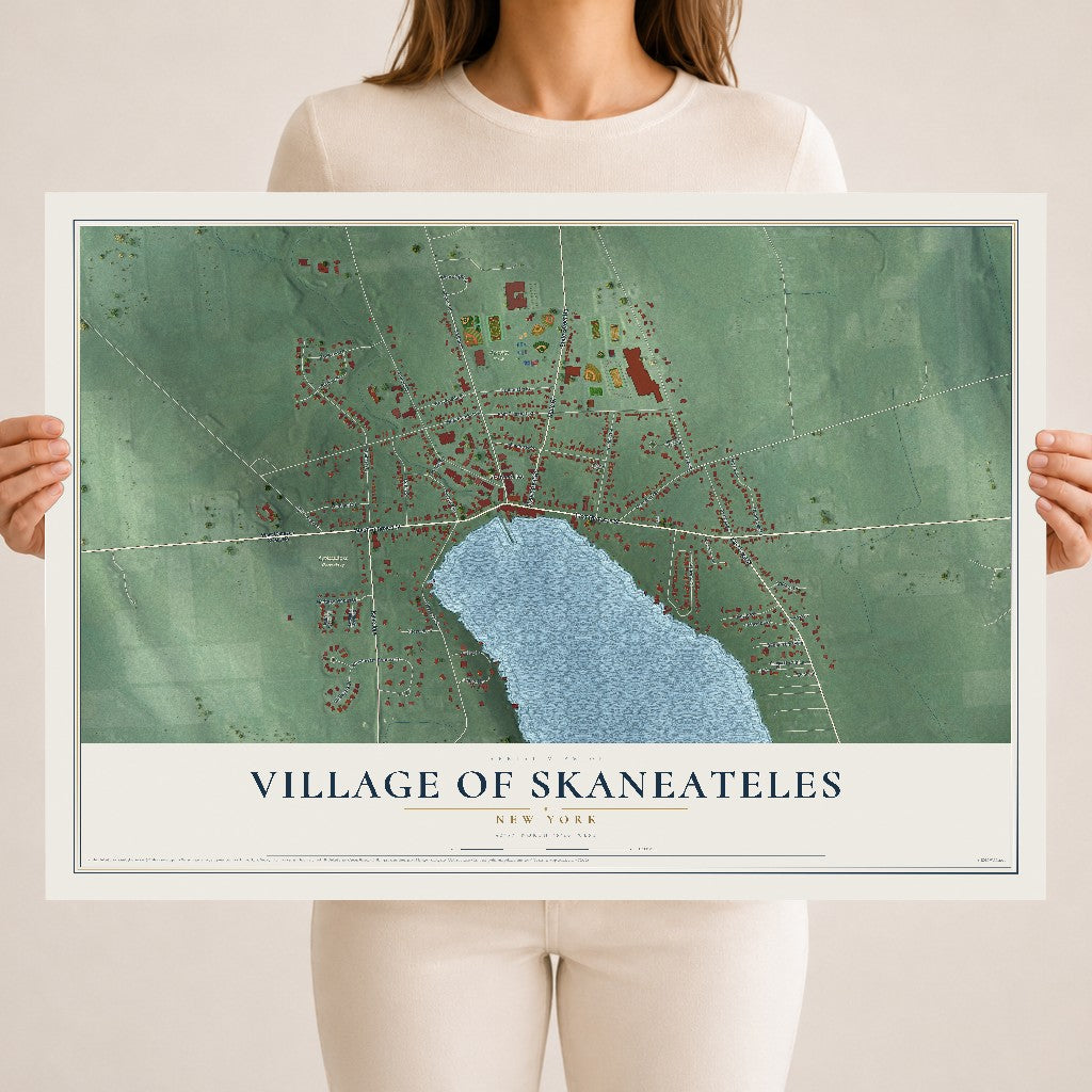 Skaneateles, New York map print, 18" x 24" Archival Matte Print mockup