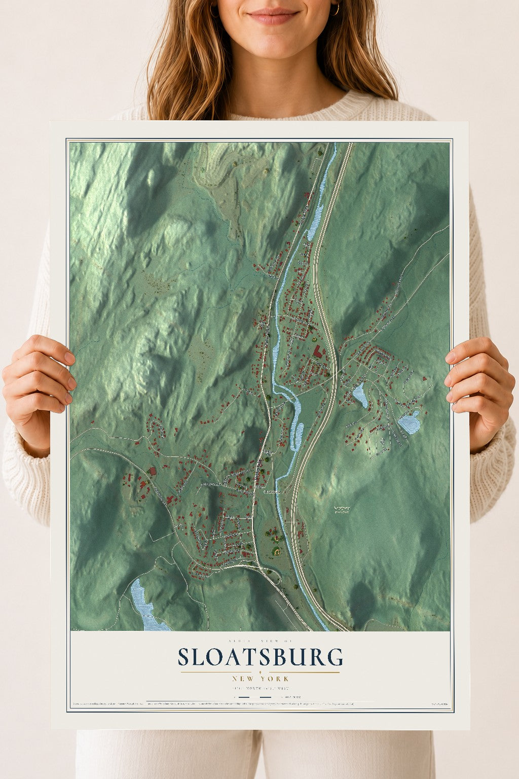 Sloatsburg, New York map print, 18" x 24" Archival Matte Print mockup