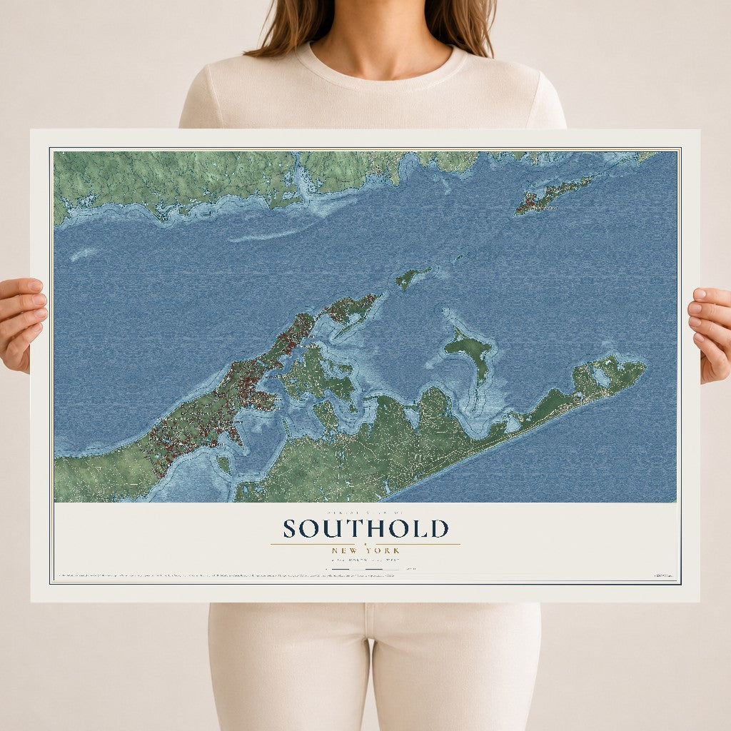 Map of Southold, New York, 18 x 24 inch unframed archival matte print