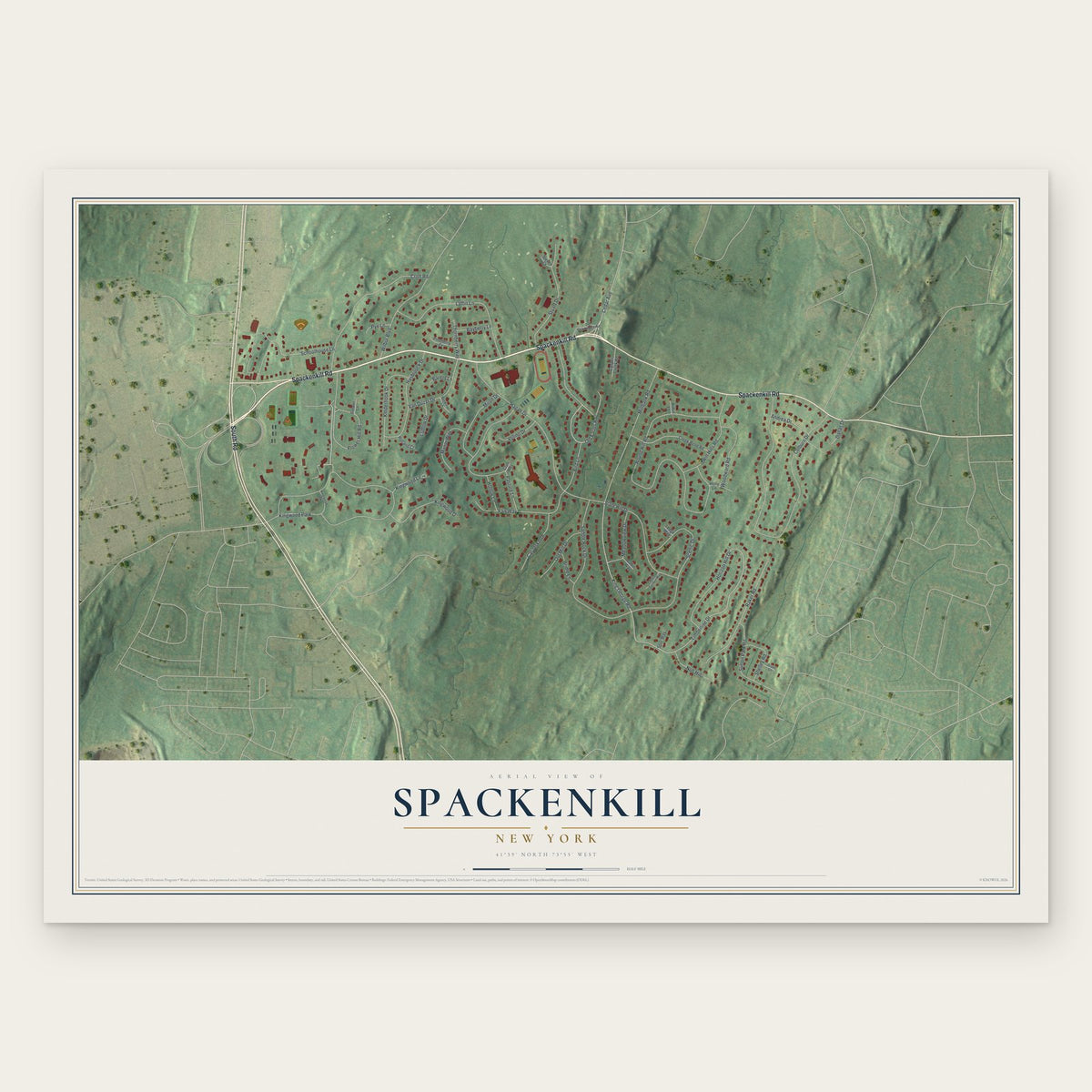Spackenkill, New York map print, the full design