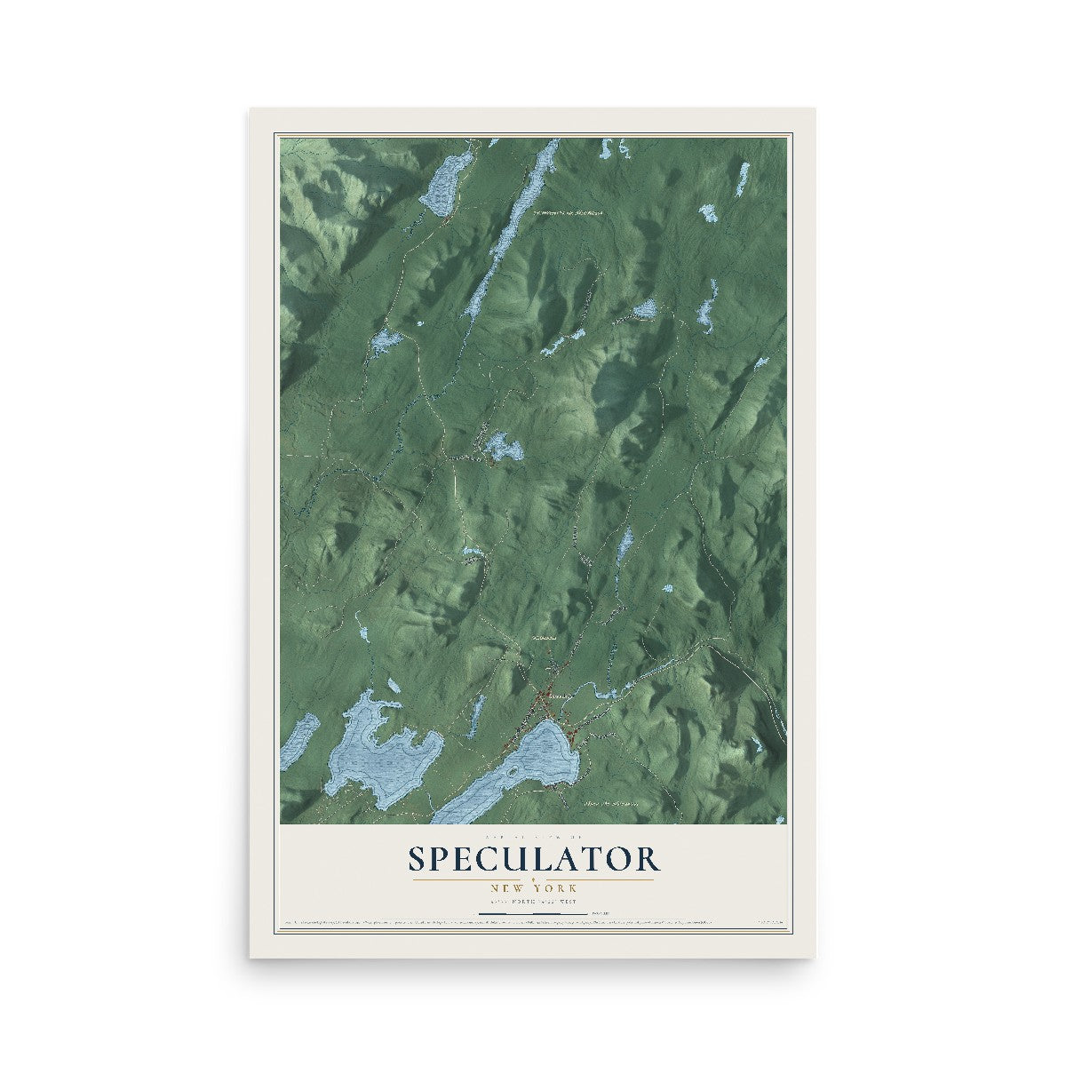 Speculator, New York map print, 12" x 18" Archival Matte Print mockup