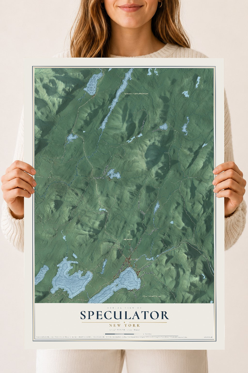 Speculator, New York map print, 18" x 24" Archival Matte Print mockup