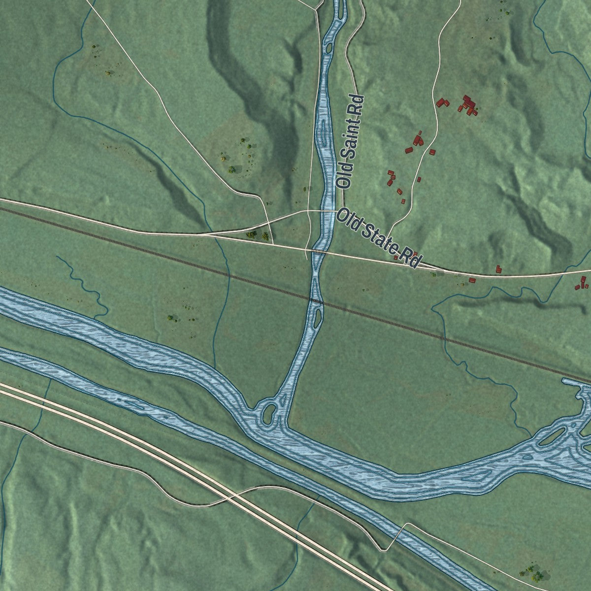 Close-up 2 of the St. Johnsville, New York map artwork