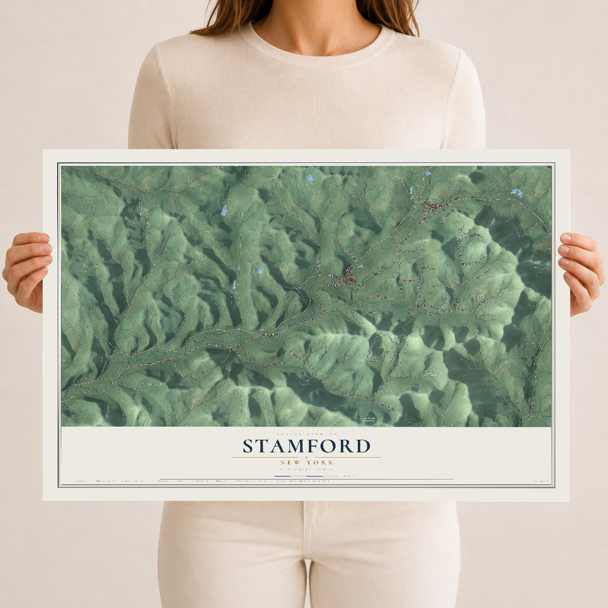 Stamford, New York map print, 12" x 18" Archival Matte Print mockup
