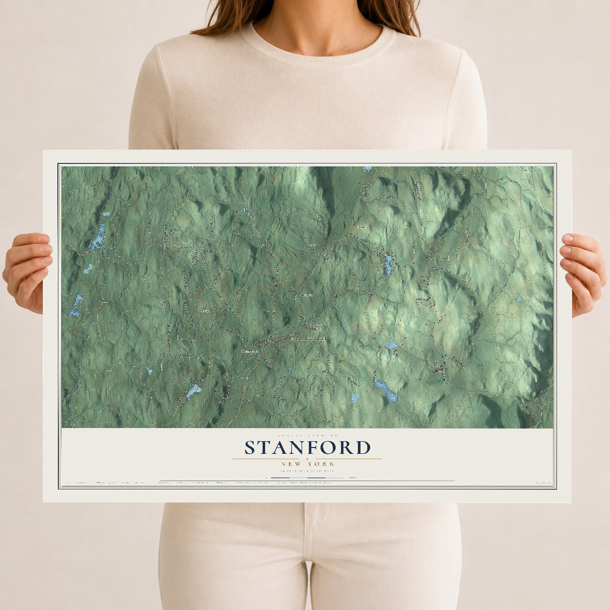 Stanford, New York map print, 12" x 18" Archival Matte Print mockup