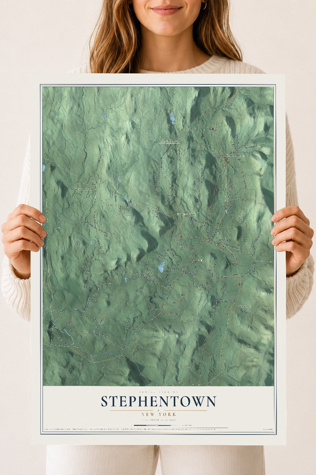 Map of Stephentown, New York, 18 x 24 inch unframed archival matte print
