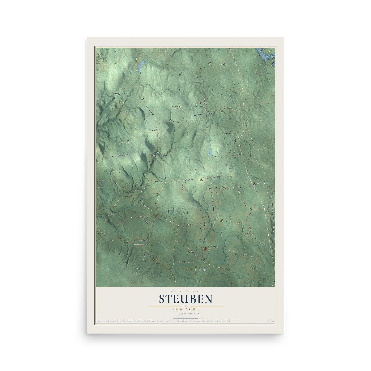 Steuben, New York map print, 12" x 18" Archival Matte Print mockup