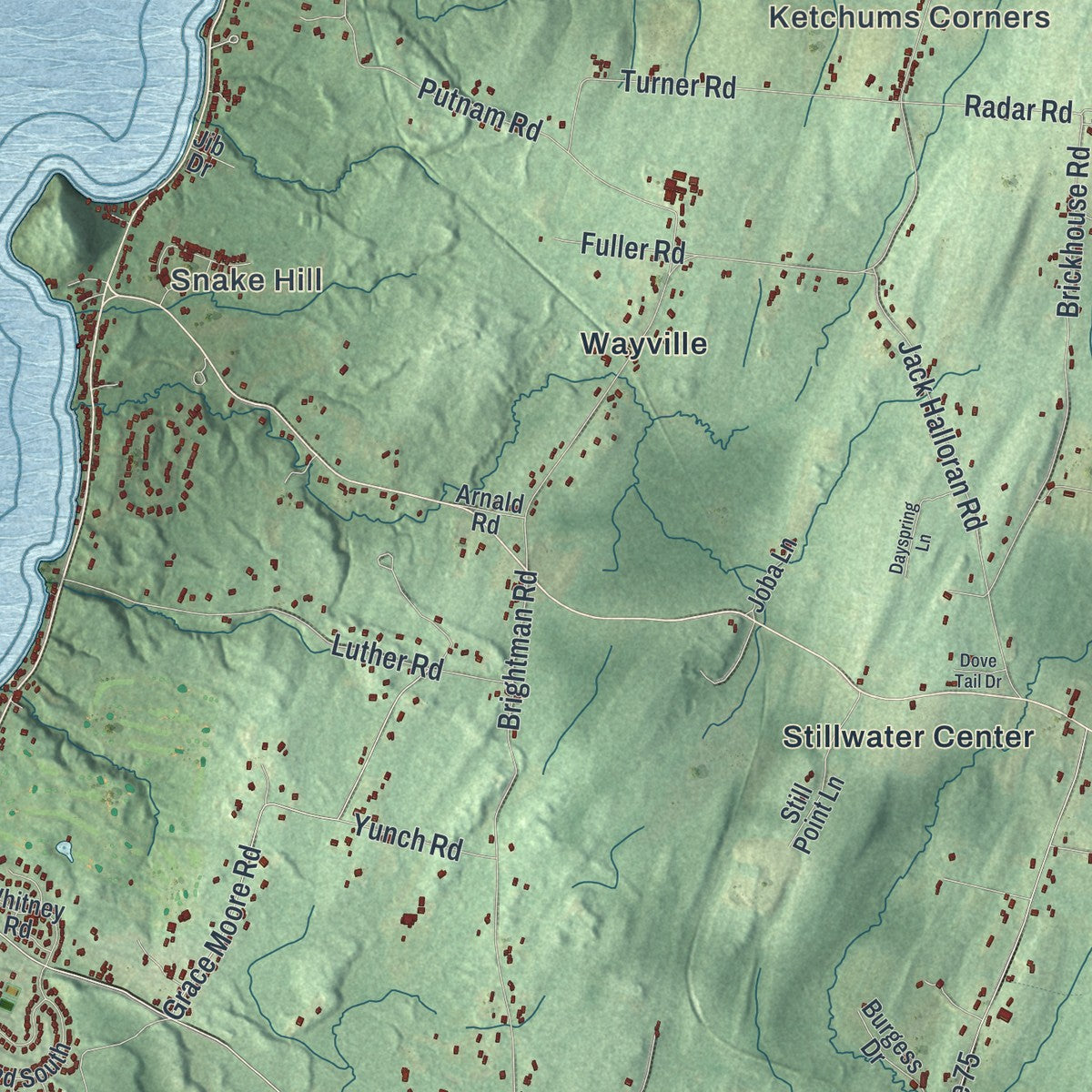 Close-up 1 of the Stillwater, New York map artwork