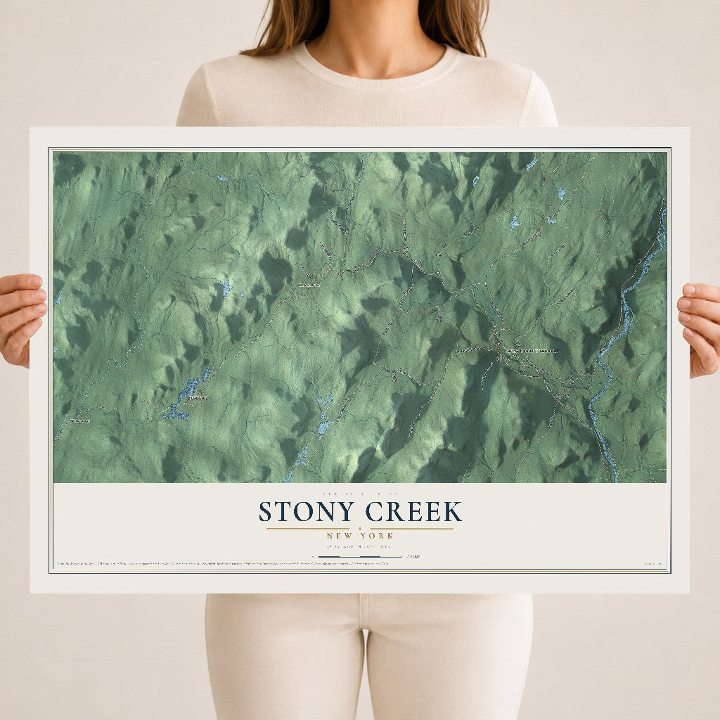 Stony Creek, New York map print, 18" x 24" Archival Matte Print mockup