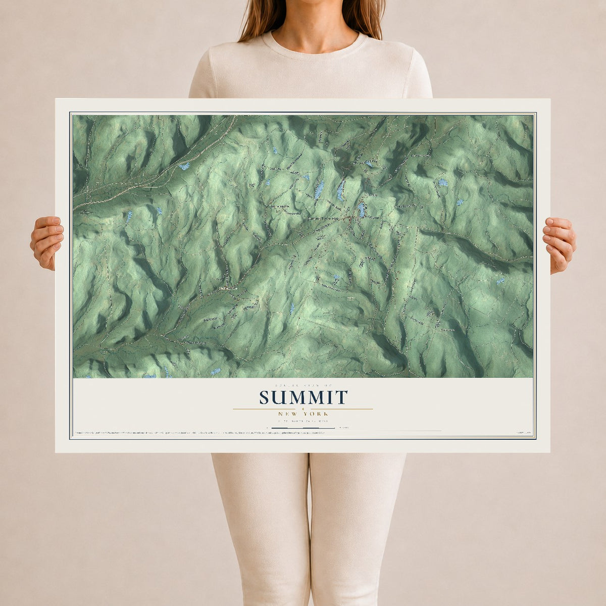 Summit, New York map print, 24" x 36" Archival Matte Print mockup
