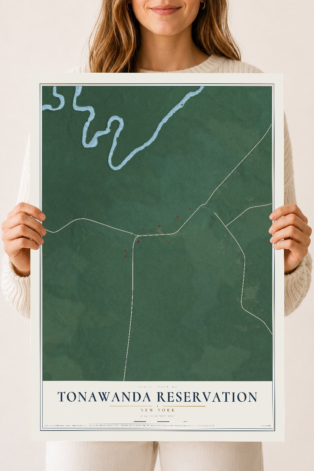 Tonawanda Reservation, New York map print, 18" x 24" Archival Matte Print mockup