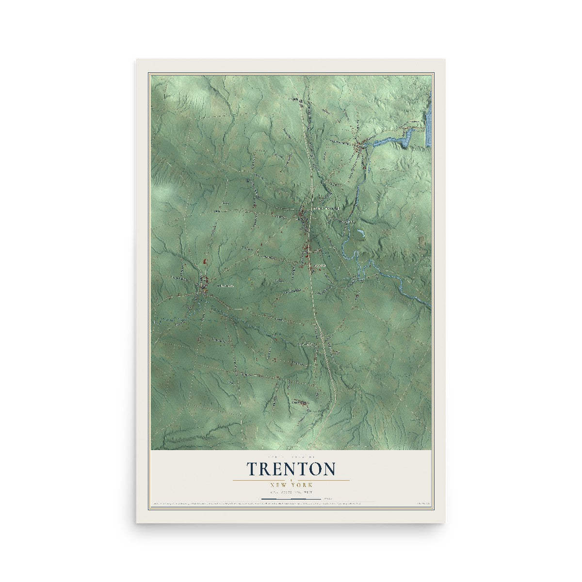 Trenton, New York map print, 12" x 18" Archival Matte Print mockup