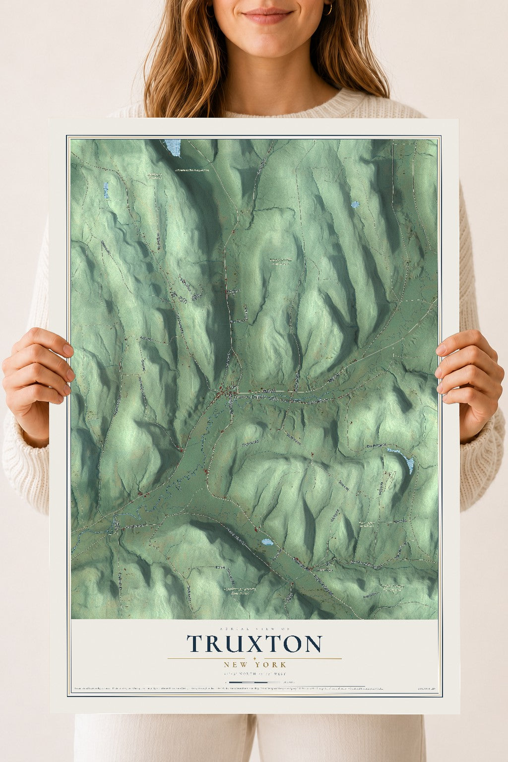 Truxton, New York map print, 18" x 24" Archival Matte Print mockup
