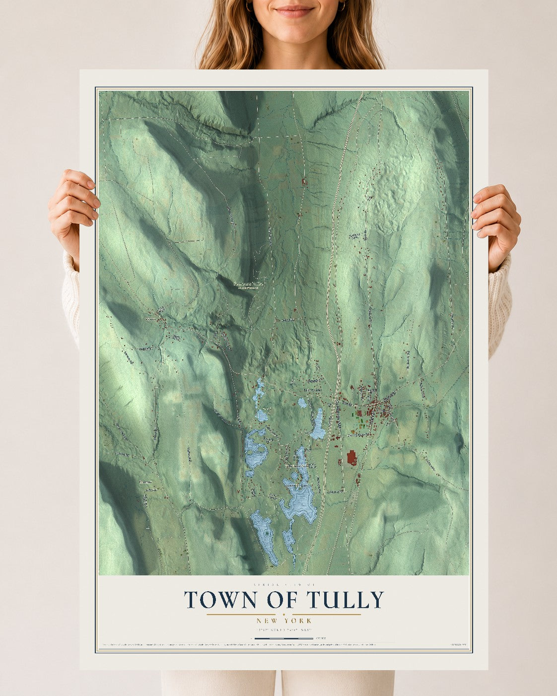 Tully, New York map print, 24" x 36" Archival Matte Print mockup