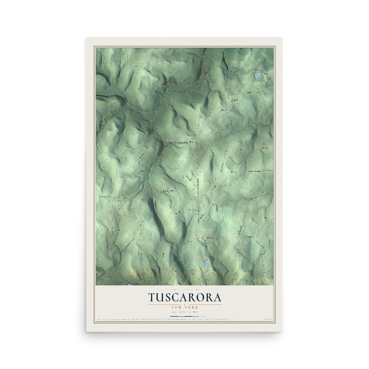 Map of Tuscarora, New York, 12 x 18 inch unframed archival matte print