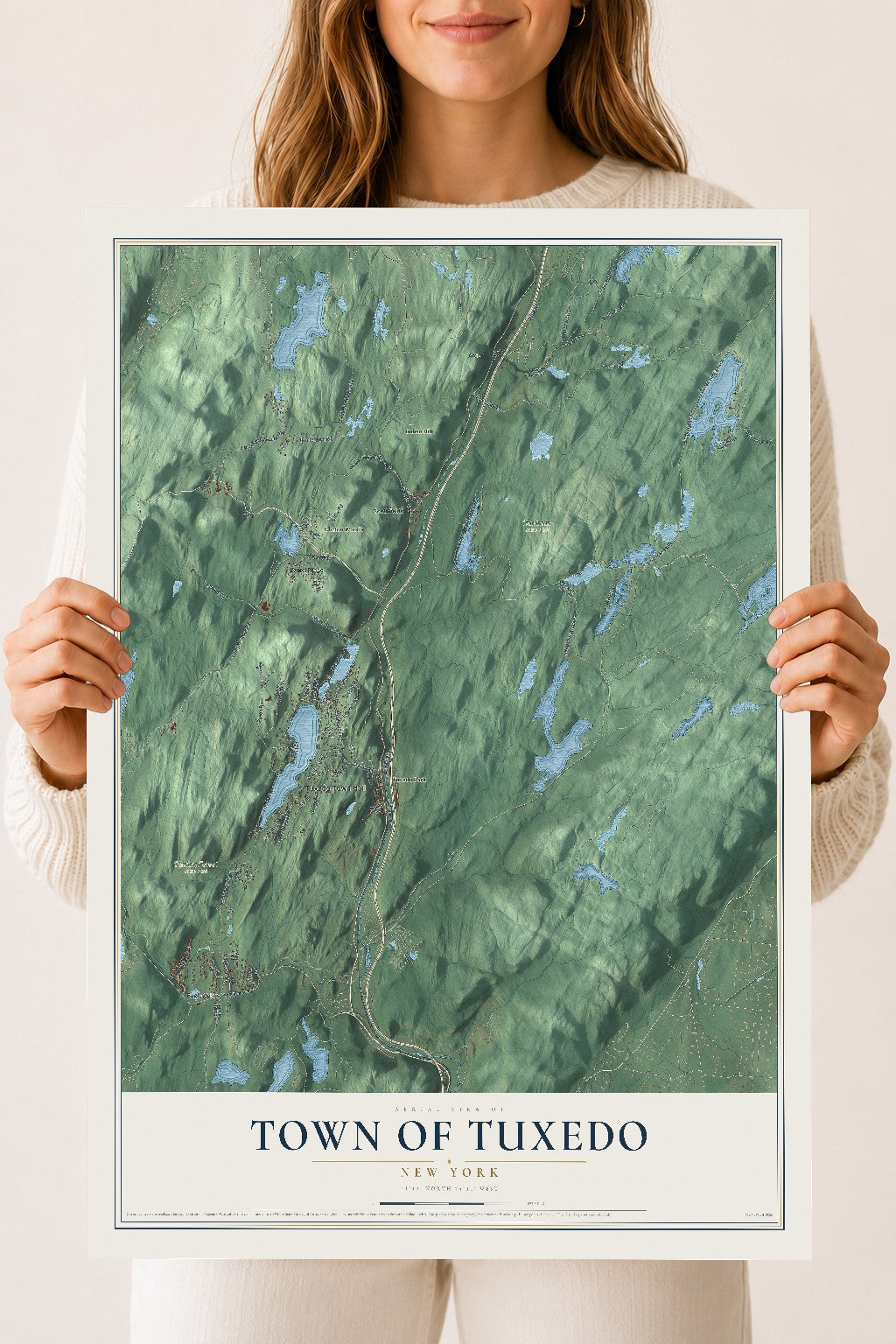 Tuxedo, New York map print, 18" x 24" Archival Matte Print mockup