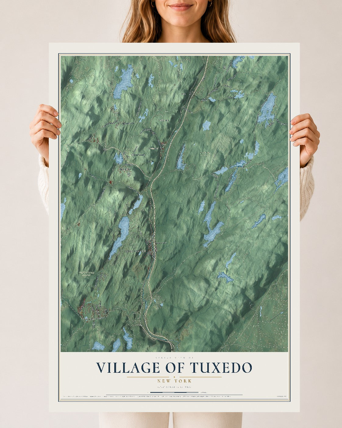 Tuxedo, New York map print, 24" x 36" Archival Matte Print mockup