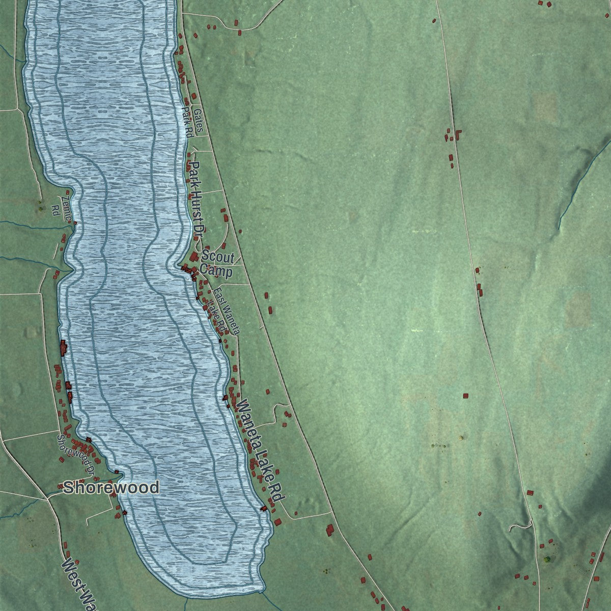 Close-up 2 of the Tyrone, New York map artwork