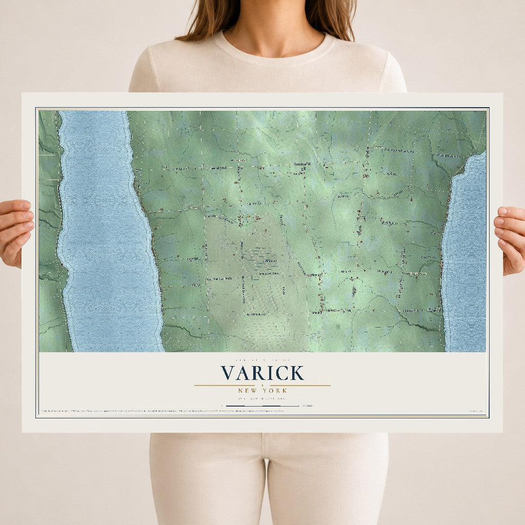 Varick, New York map print, 18" x 24" Archival Matte Print mockup