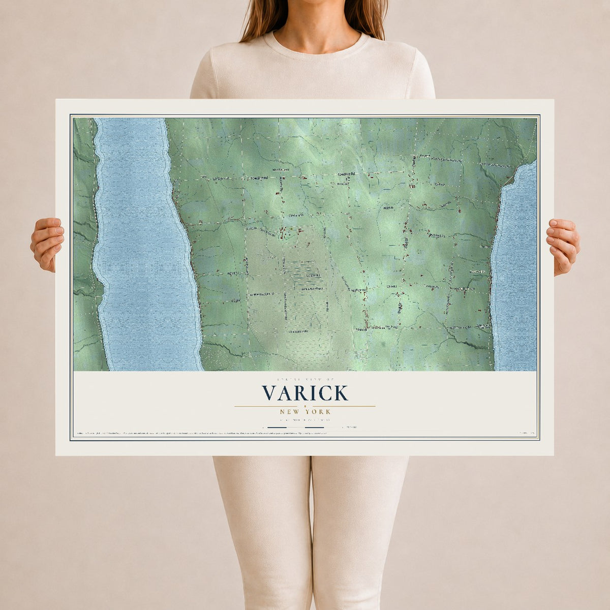 Varick, New York map print, 24" x 36" Archival Matte Print mockup