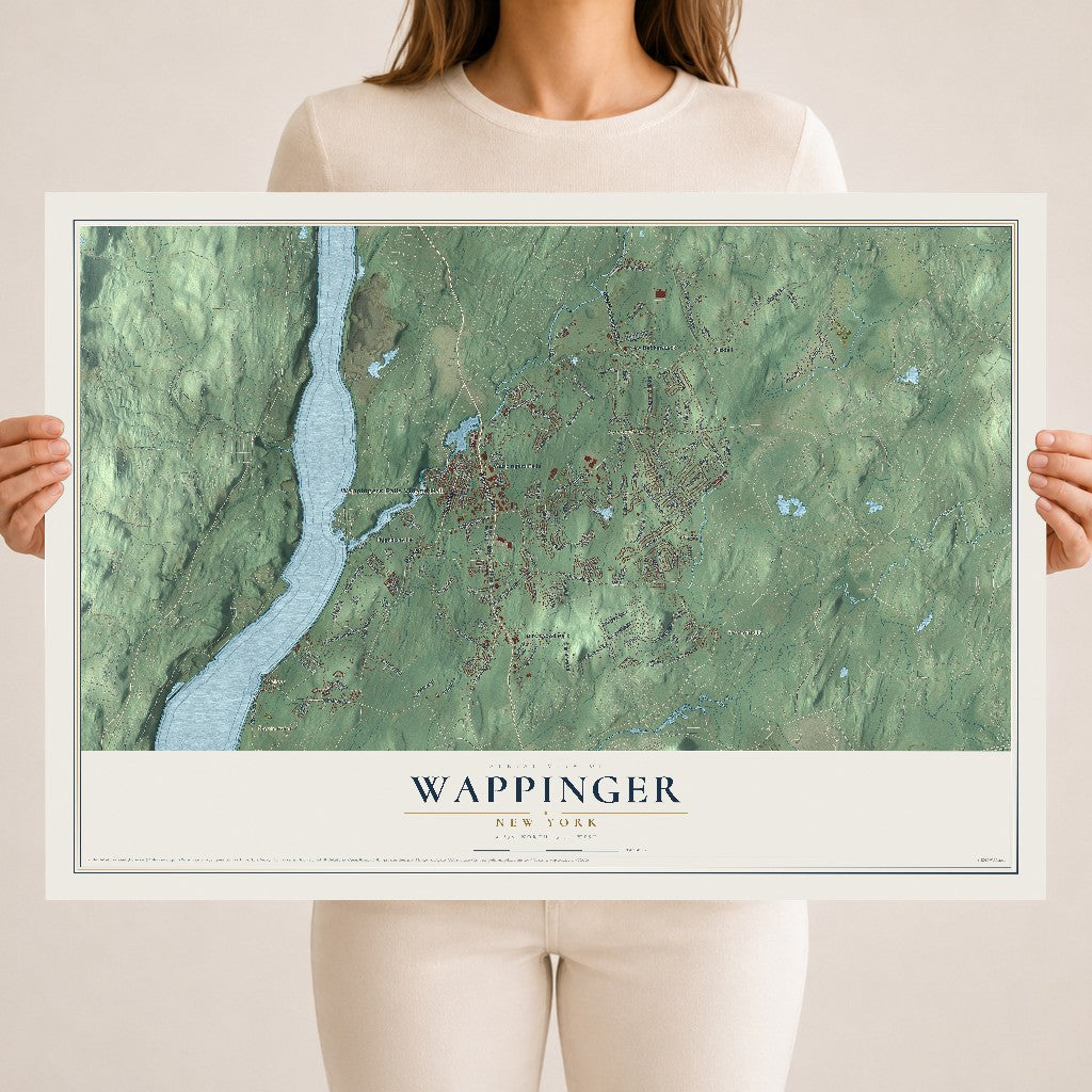 Wappinger, New York map print, 18" x 24" Archival Matte Print mockup