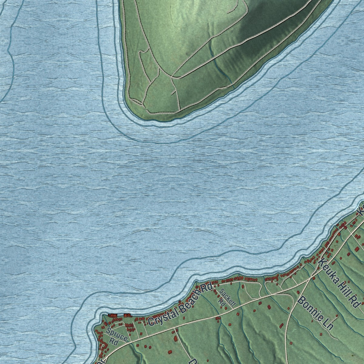 Close-up 1 of the Wayne, New York map artwork