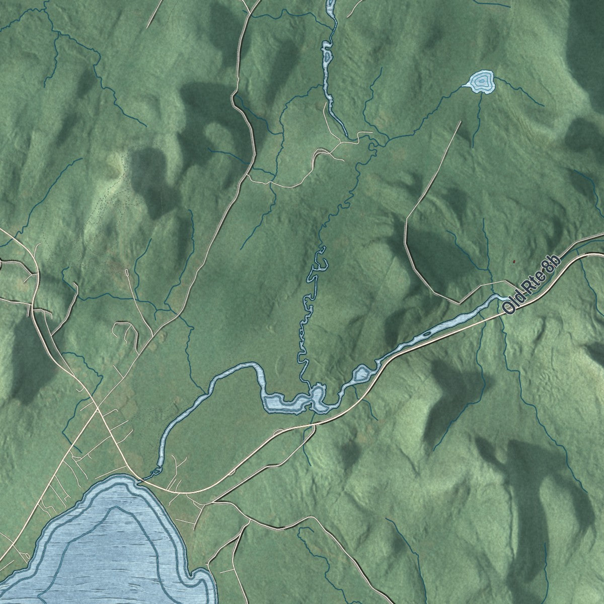 Close-up 2 of the Wells, New York map artwork