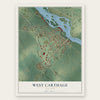 West Carthage, New York map print, the full design