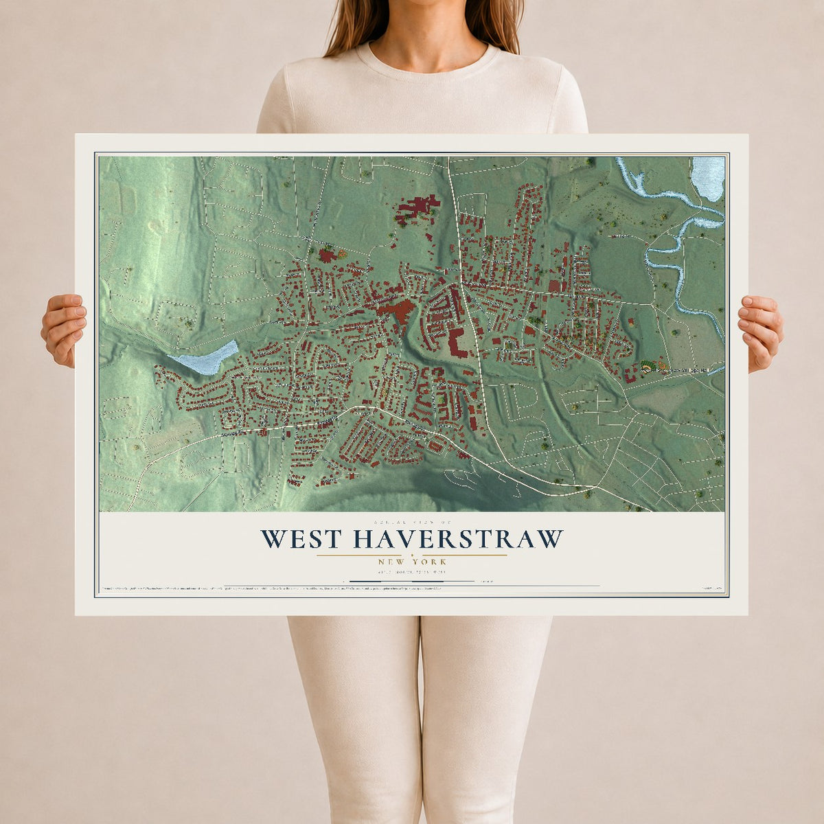 West Haverstraw, New York map print, 24" x 36" Archival Matte Print mockup